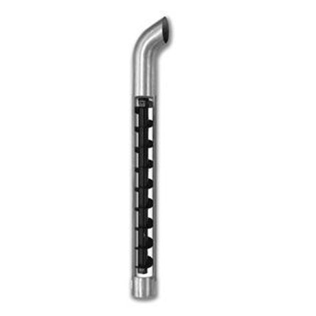 6"D Quiet performance internal muffler, close-up