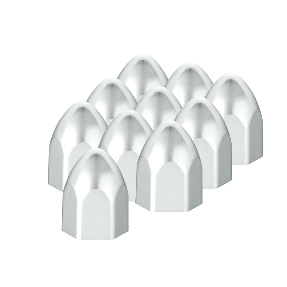 1/2" X 15/16" Chrome Plastic Bullet Nut Cover - Push on 10 pack