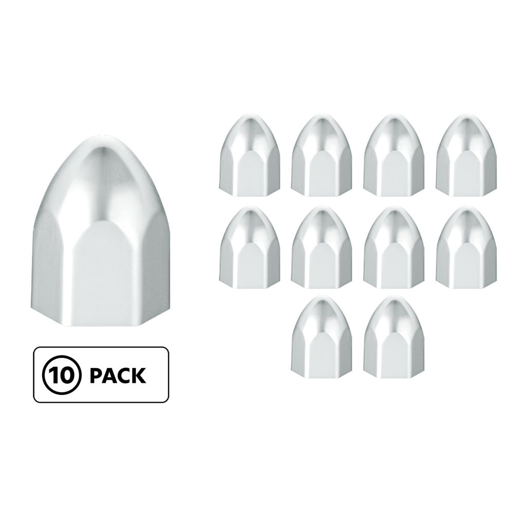 1/2" X 15/16" Chrome Plastic Bullet Nut Cover - Push on 10 pack