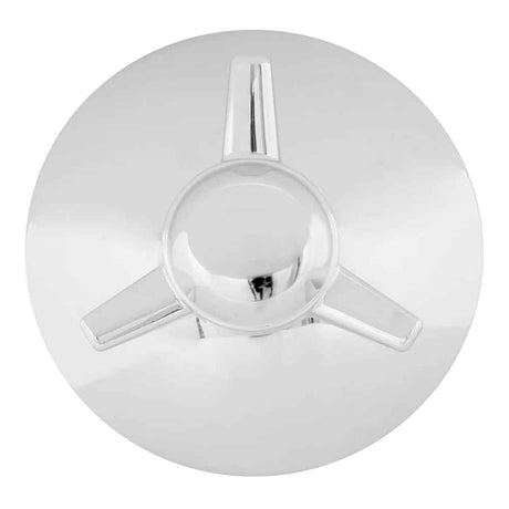 Universal chrome L/h spinner front hubcap 1" lip, closer view