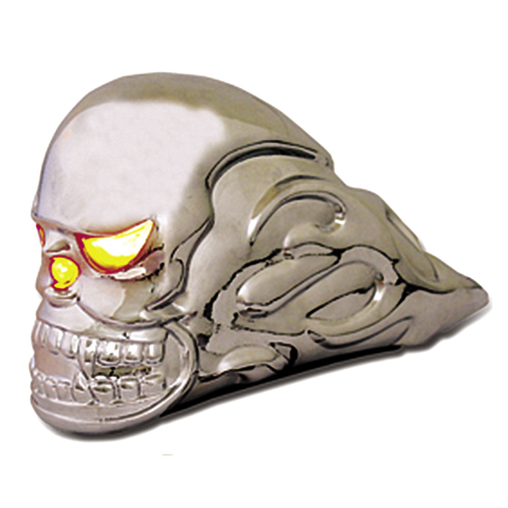 Chrome Illuminated Skull Hood Ornament
