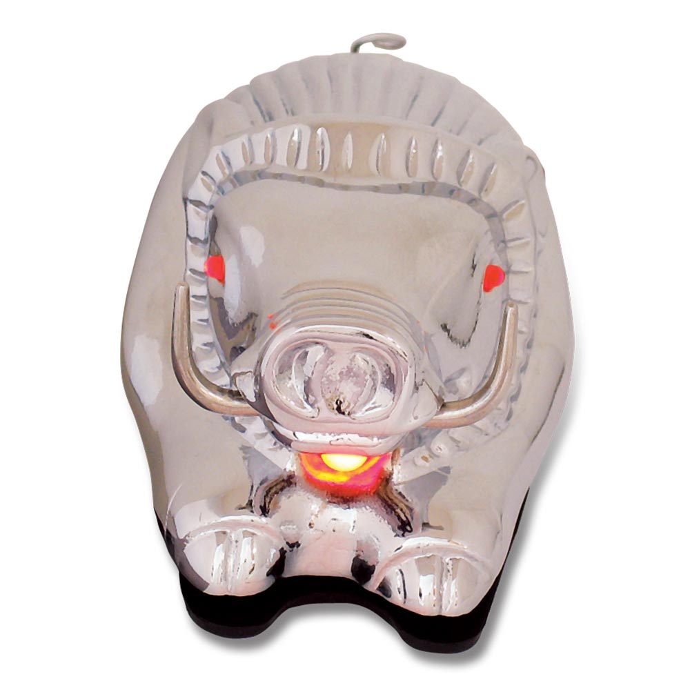 Chrome Wild Boar with Illuminated Eyes Hood Ornament