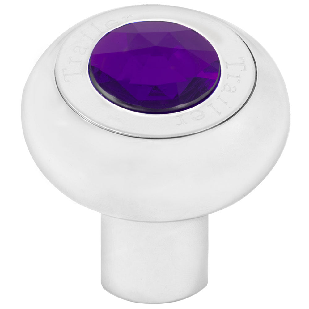 Screw On Chrome Trailer Knob with Jewel