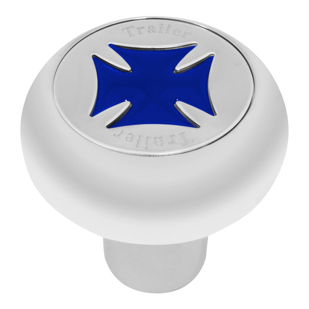 Chrome Tractor/Trailer Maltese Cross Air Valve Knob - Thread On