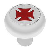 Chrome Tractor/Trailer Maltese Cross Air Valve Knob - Thread On