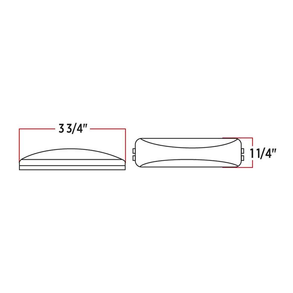 12 Diode Red Rectangular LED Marker Light