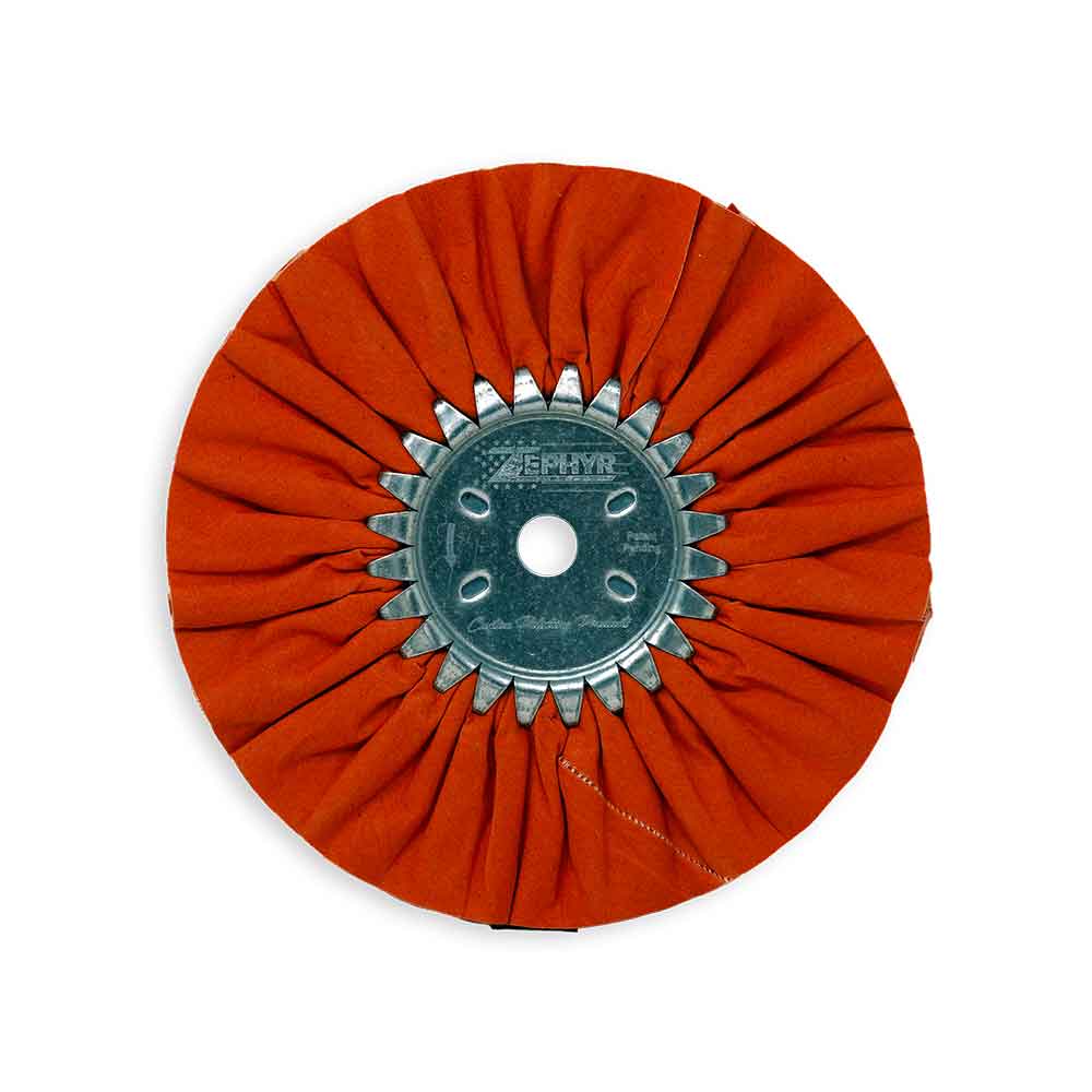 Zephyr 8" Orange Ruffy Clear Dip Buffing Wheel