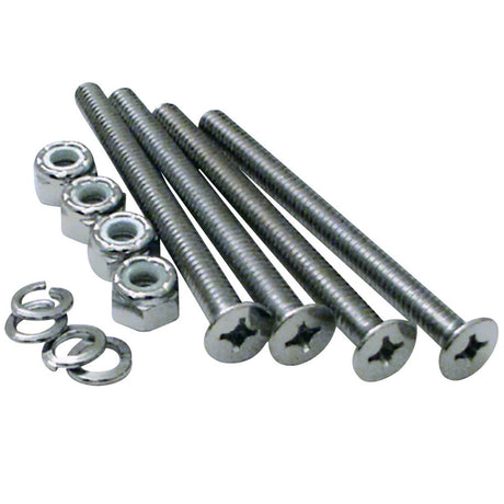 1/4" X 3" long chrome screw set for mount stand, close-up