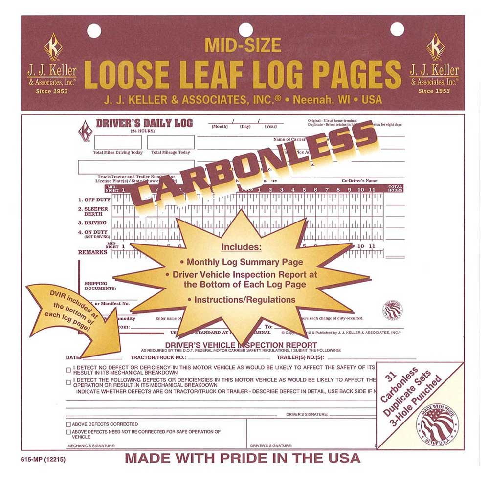 Mid-Size Daily Log Loose Leaf (Carbonless Copy)