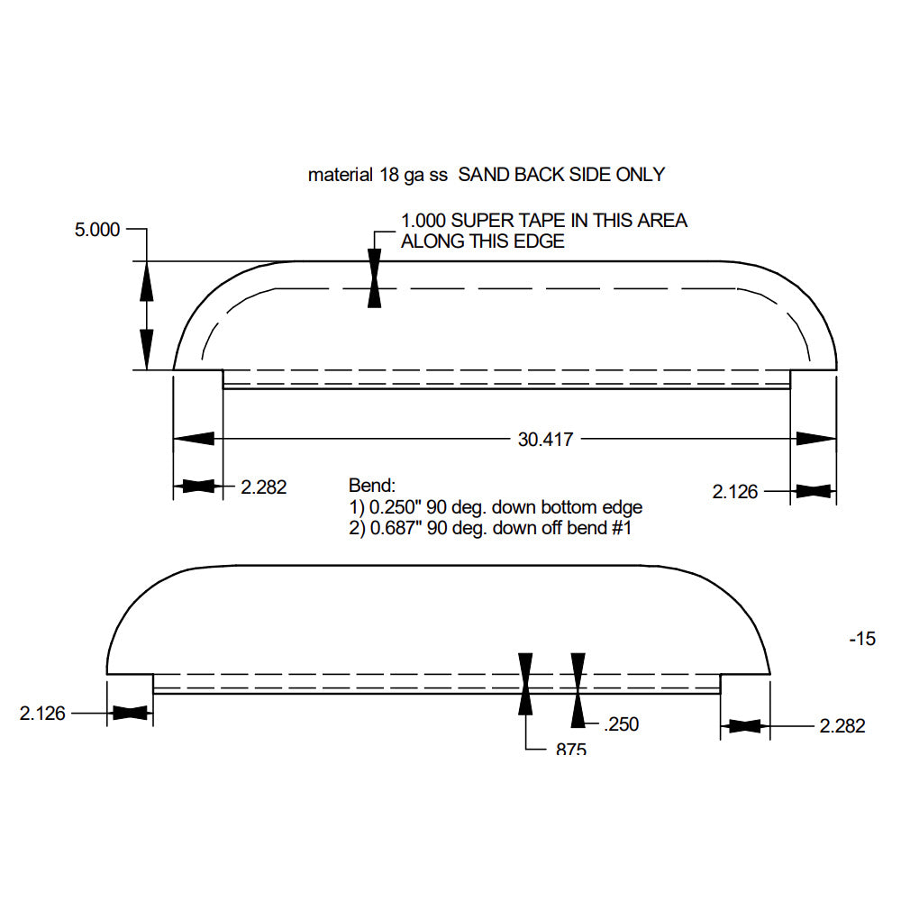 Peterbilt 5" Chop Top Door Trim 2005+
