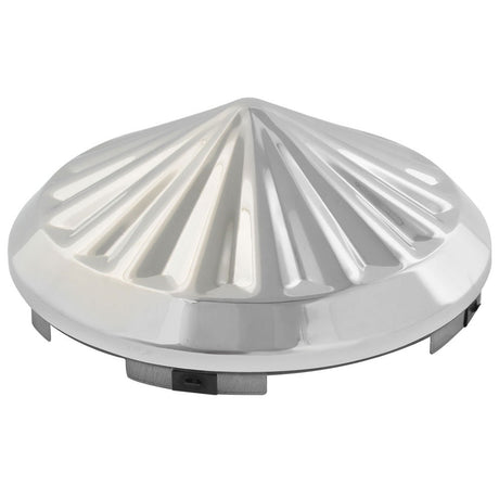 Universal chrome pinwheel front hubcap 7/16" lip