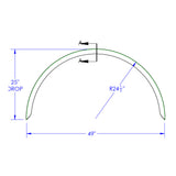 78 1/2" Aluminum Half Circle Single Axle Fender