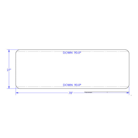 Close-up of 78 1/2" Aluminum half circle single axle fender