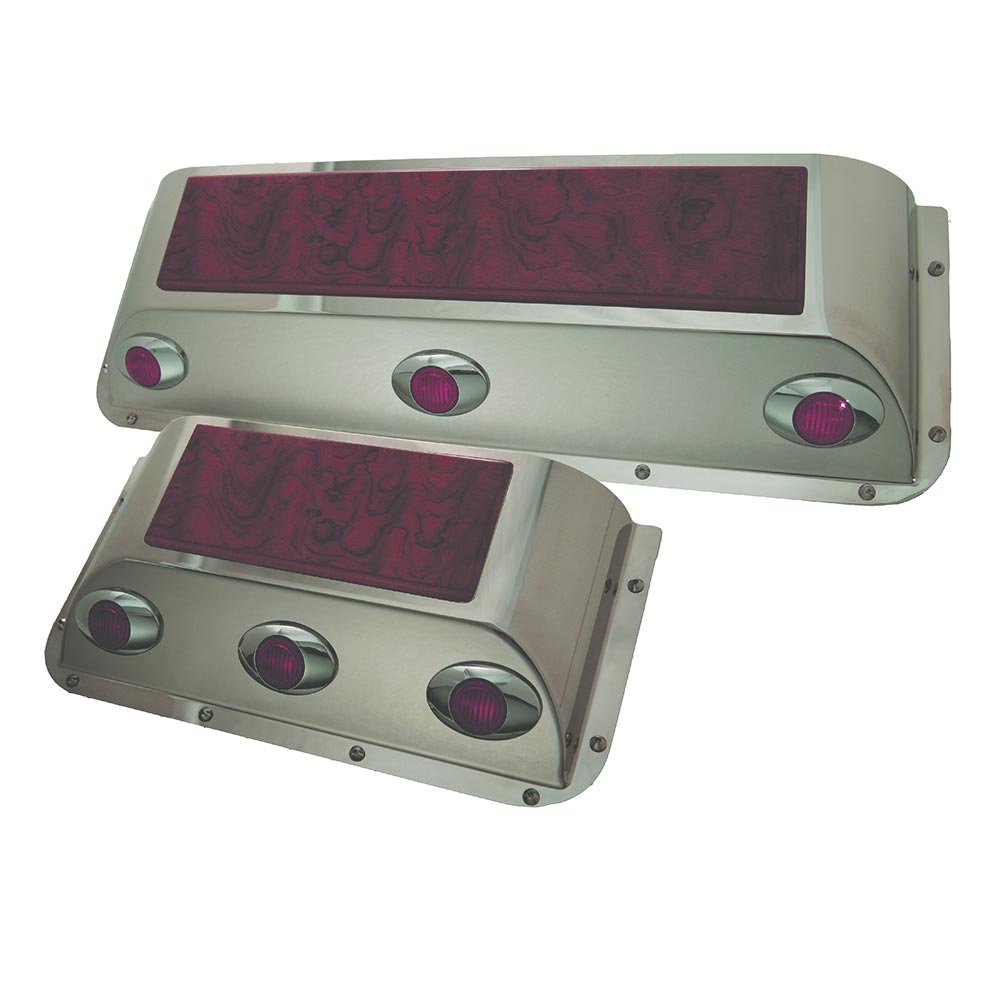 Peterbilt Stainless & Rosewood Door Pockets M3 LED