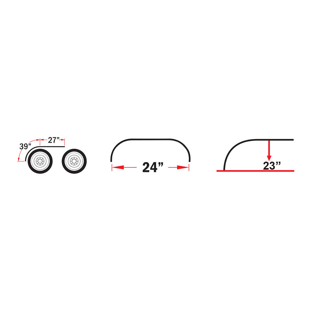 66" Stainless Steel Half Tandem Fenders