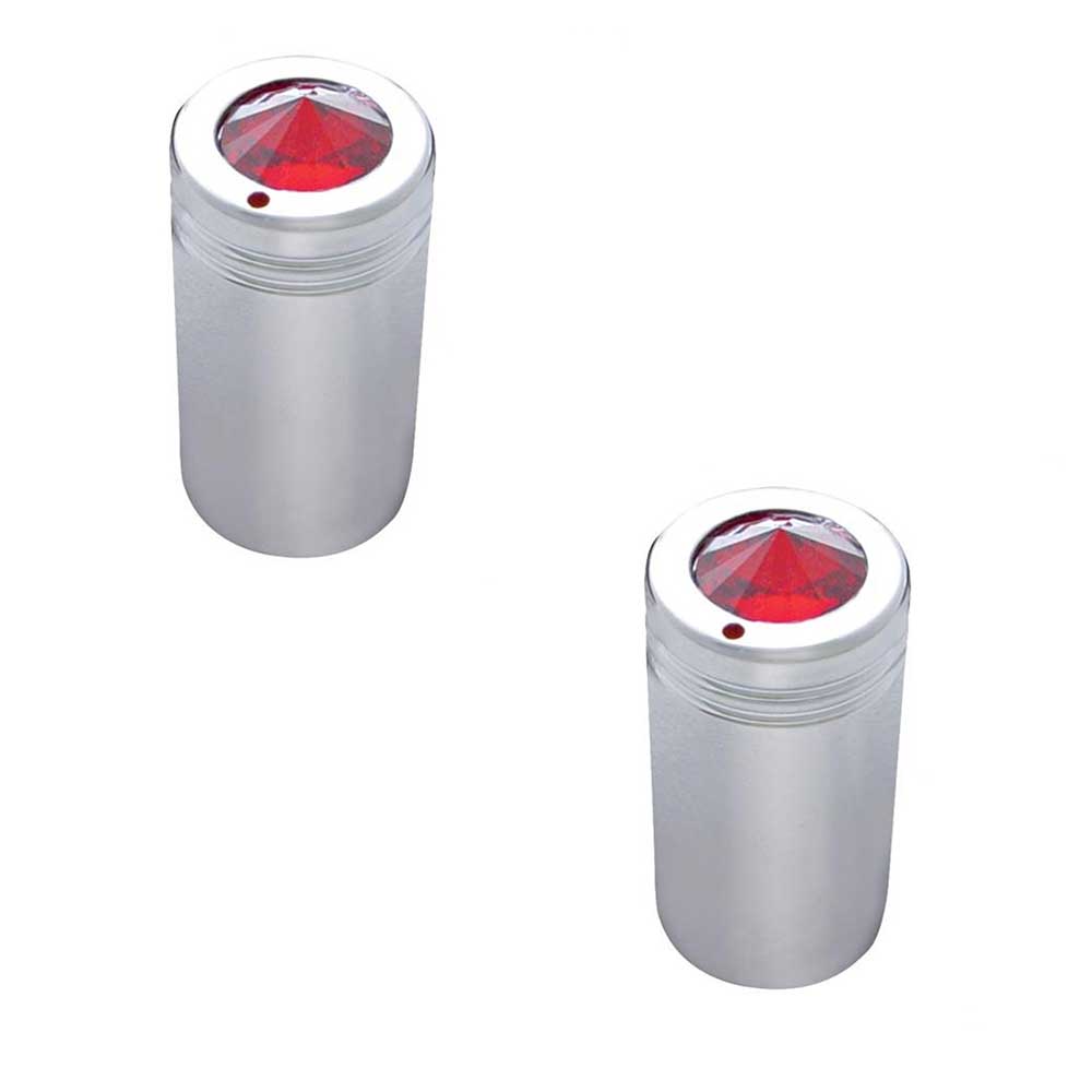 Chrome Aluminum CB Knob with Colored Crystal - 2 Pack