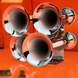 Compact Extra Loud 4 Trumpet Chrome Train Horns