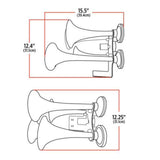 Compact Extra Loud 4 Trumpet Chrome Train Horns