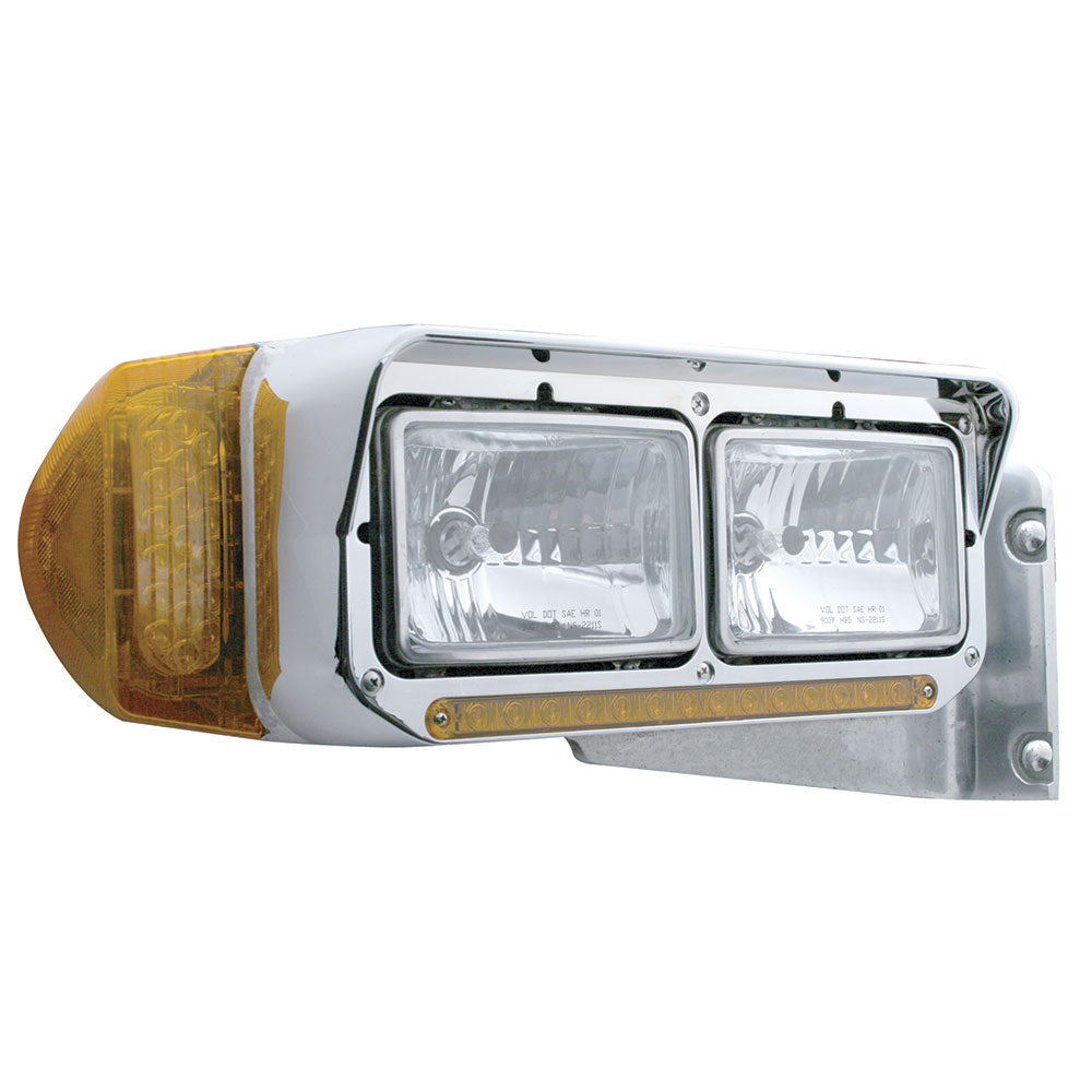 Dual Rectangle Headlight Bezel with LED