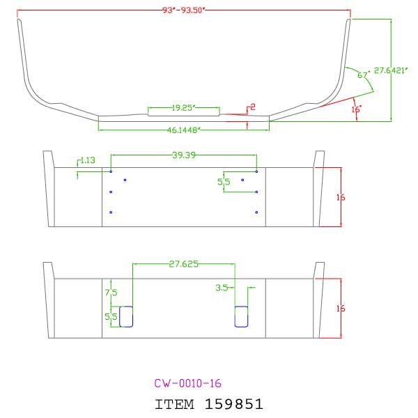 FL Century 2005-07, Columbia 2004-07 16" Bumper