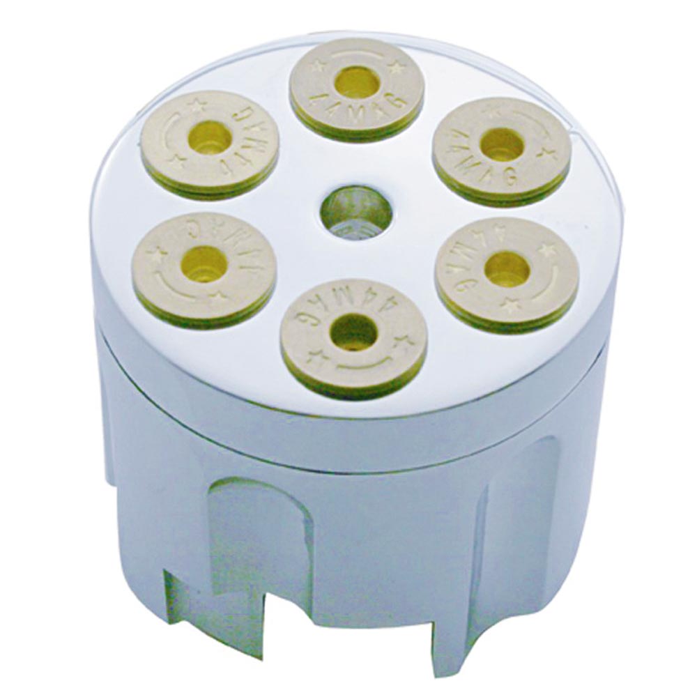 Chrome Gun Cylinder Gearshift Knob with 13/15/18 Speed Adapter - Thread On