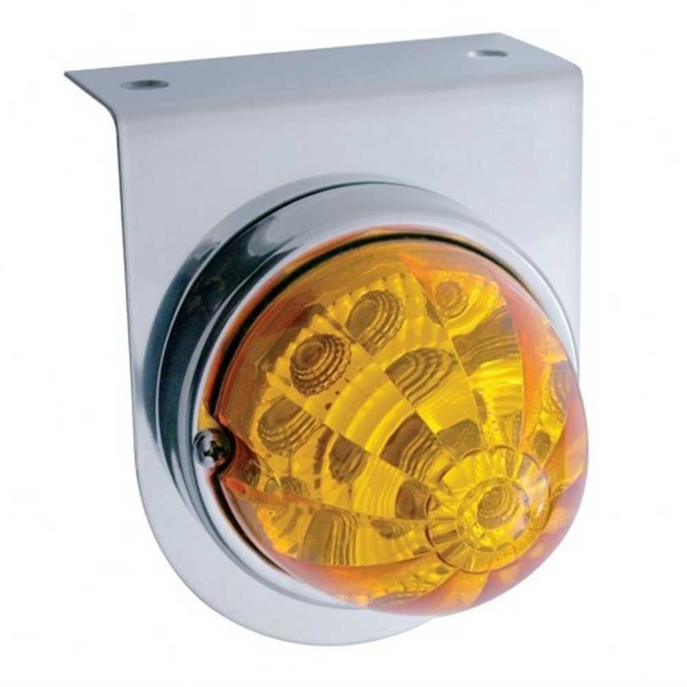Amber 17 LED Watermelon Reflector Light with Stainless Steel Light Bracket
