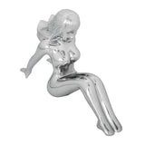 Chrome Die Cast Sitting Lady Hood Ornament