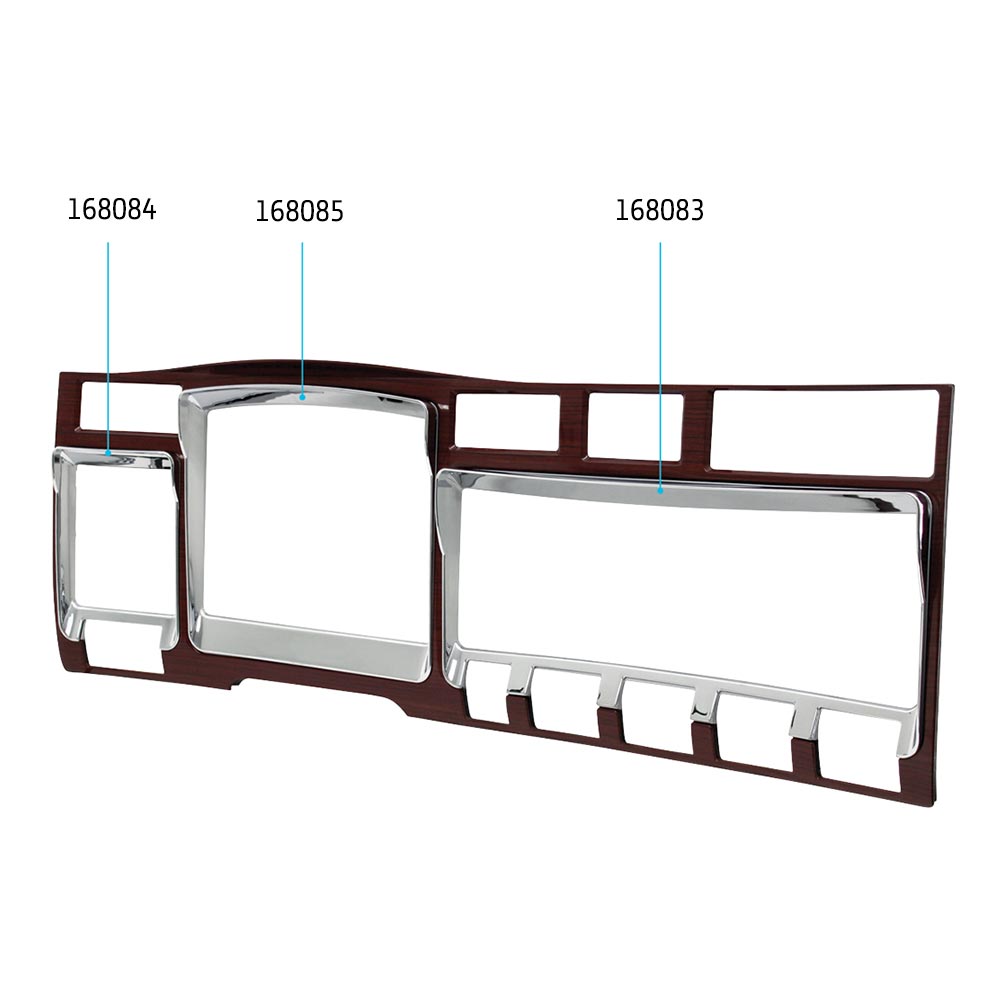 Kenworth 2006+ Chrome Speedo/Tach Gauge Dash Trim