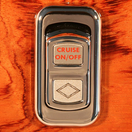 Detail of chrome rocker switch actuator buttons with LED for Peterbilt