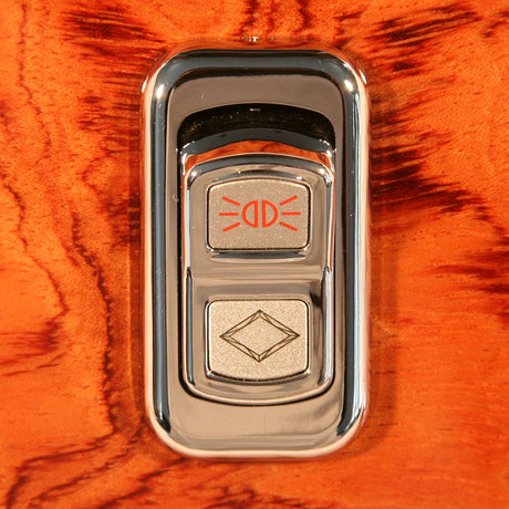 Chrome rocker switch actuator buttons with LED for Peterbilt, closer detail