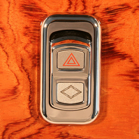 Another angle of chrome rocker switch actuator buttons with LED for Peterbilt, close-up