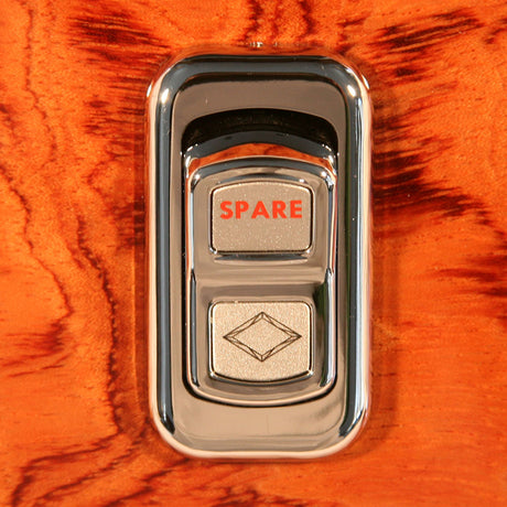 Closer view of chrome rocker switch actuator buttons with LED for Peterbilt, detail