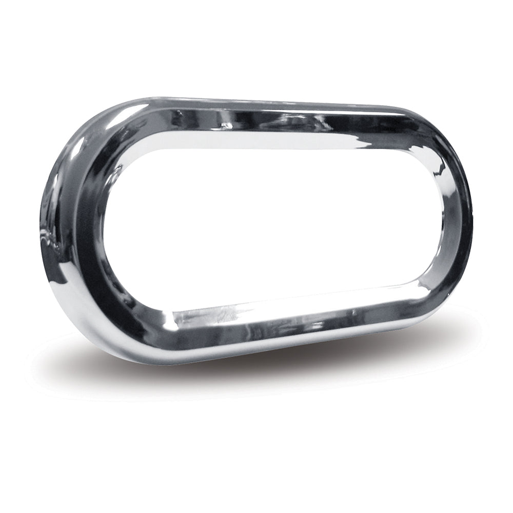 Oval Chrome Snap-On Light Bezel without Visor