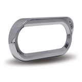 6" Oval Chrome Snap-On Light Bezel with Visor
