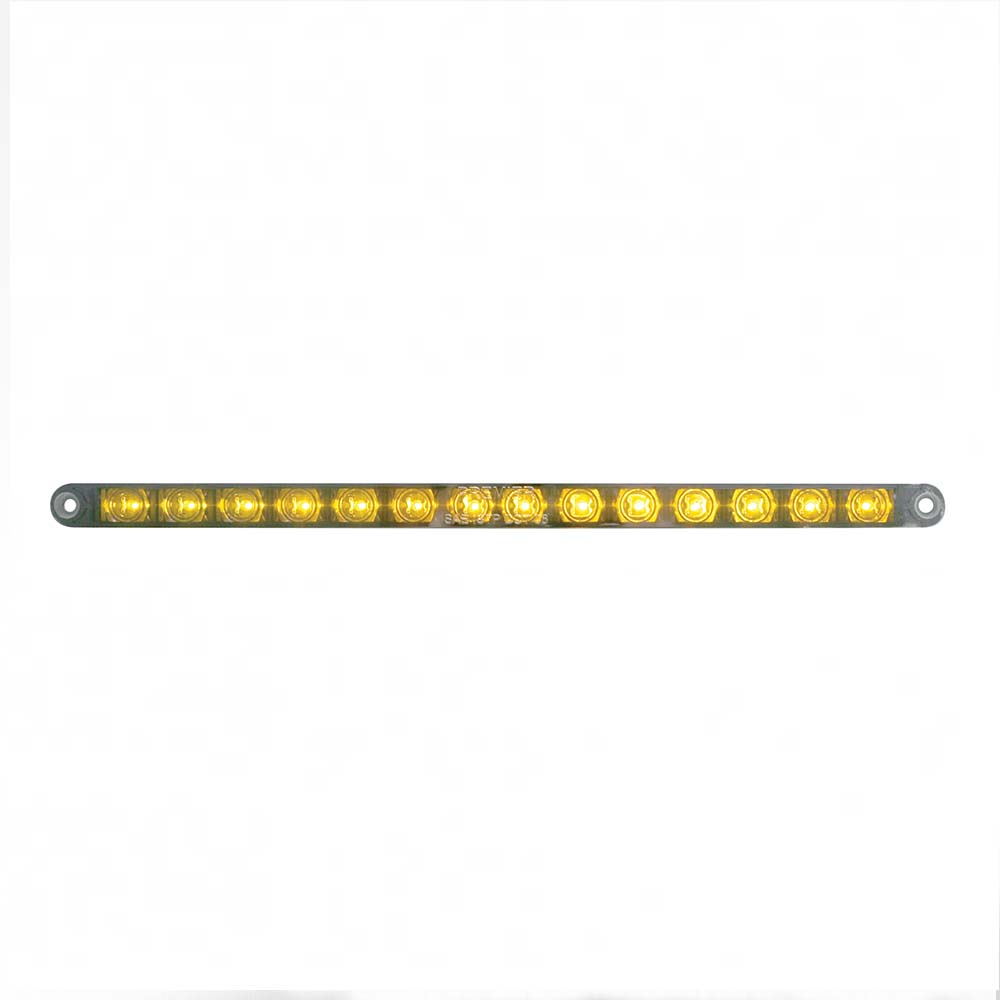 14 LED 12" Auxiliary strip Light - Amber LED/Chrome Lens