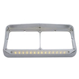 Chrome Dual Headlight Bezel w/Visor Mirror 14 LED