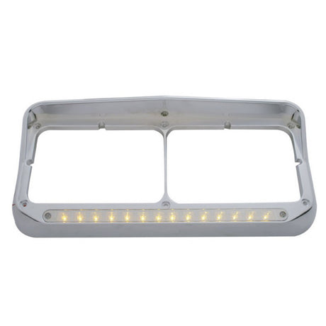 Chrome dual headlight bezel w/visor mirror 14 LED