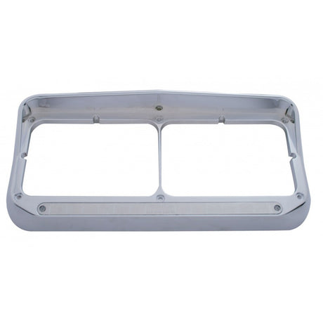 Chrome dual headlight bezel w/visor mirror 14 LED, close-up