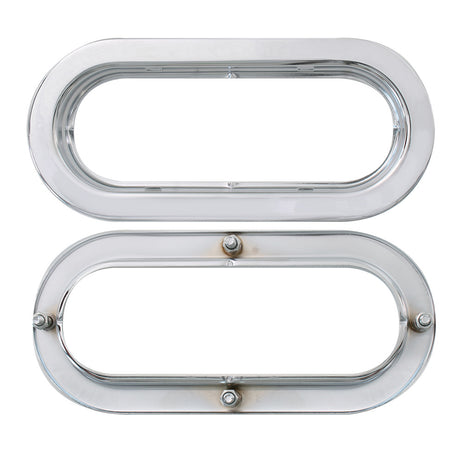 Stainless oval invisible stud flange mount rim