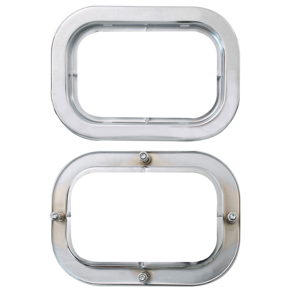 SS Rectangular Invisible Stud Flange Mount Rim