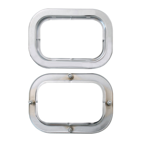 SS rectangular invisible stud flange mount rim