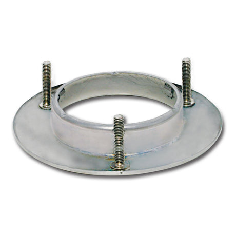 Close-up of 2-1/2" Stainless steel round invisible stud flange mount rim