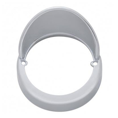 Chrome plastic bezel with visor for truck-lite style cab light, close-up