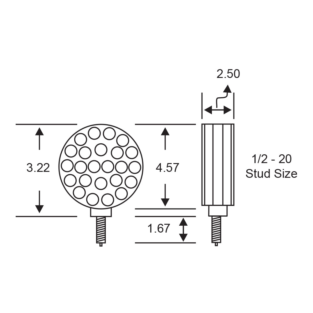 4" Pearl Round Double Face LED Light