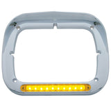 Amber/Amber LED Chrome Headlight Bezel with Visor