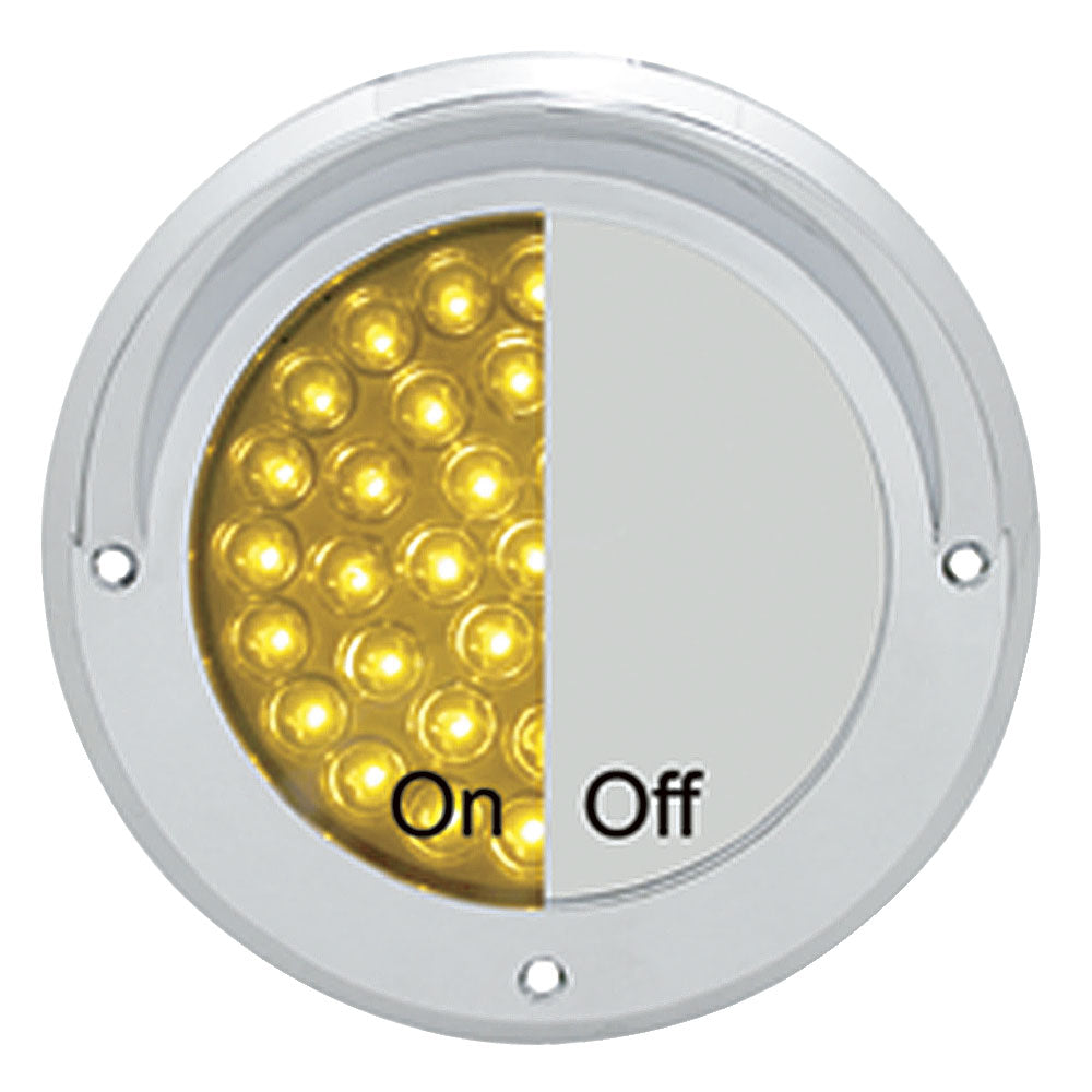 4" Round Chrome Mirror Light Bezel with Visor