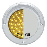 4" Round Chrome Mirror Light Bezel with Visor