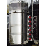 Peterbilt 15" Donaldson/Vortox Air Cleaner Light Bars with Twelve 2" Round LED Lights