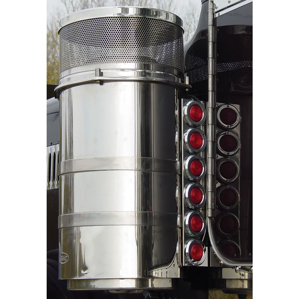 Peterbilt 15" Donaldson/Vortox Air Cleaner Light Bars with Twelve 2" Round LED Lights