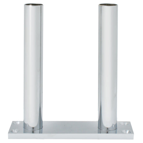 7" Chrome air valve floor mount stand, close-up